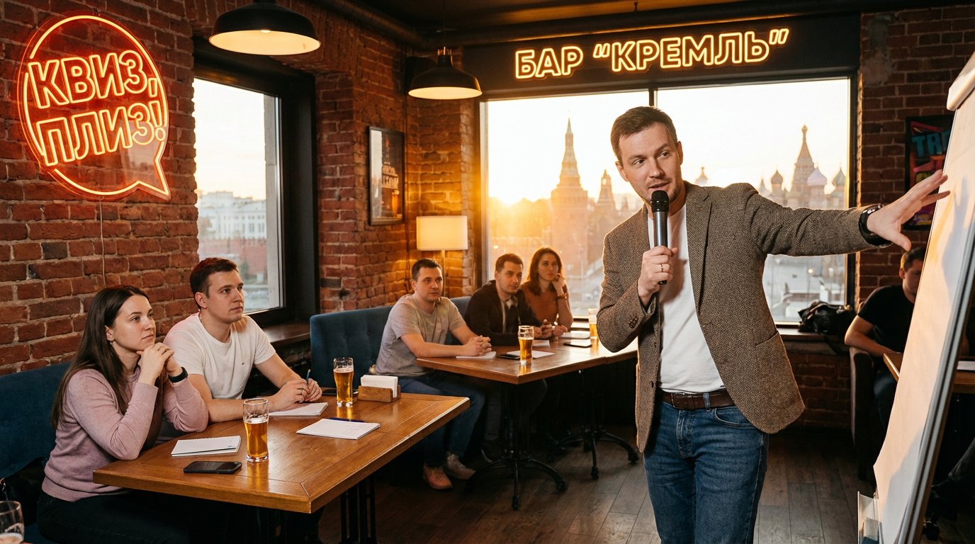 Квиз в Москве сочетает интеллектуальный вызов с дружеским общением через формат, правила и атмосферу