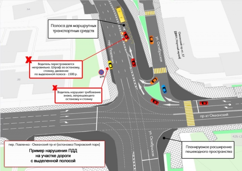 Водителей Владивостока предупредили о выделенных полосах для автобусов